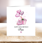 Personalised Pink Champagne Birthday Card