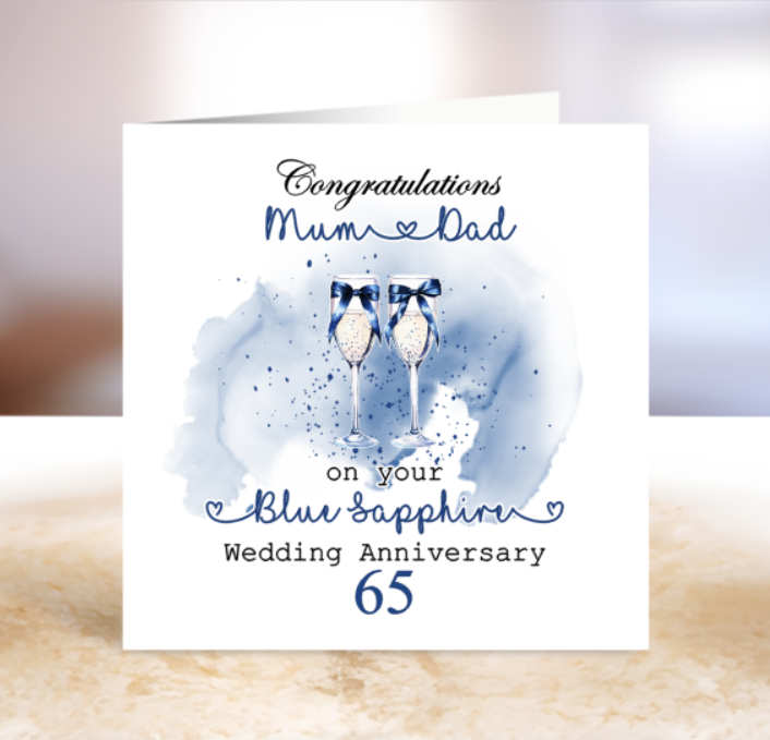 Sapphire Wedding Anniversary Card