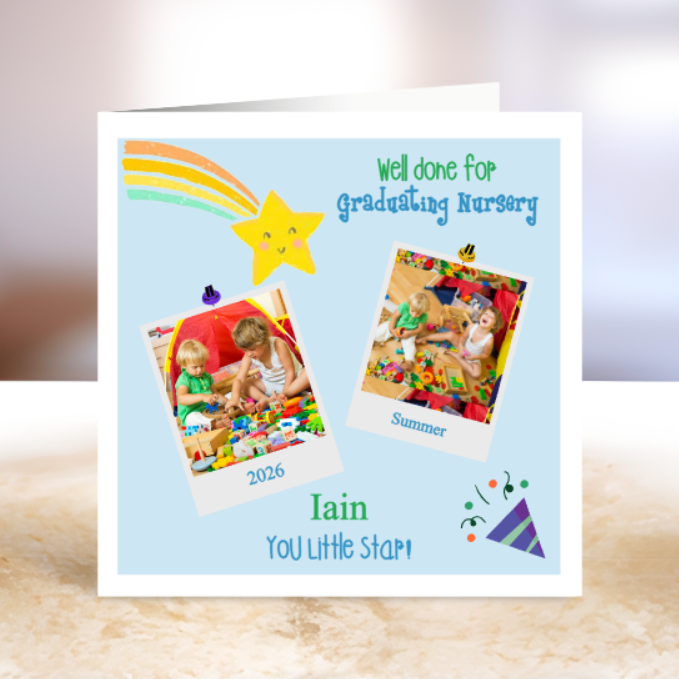Nursery Graduation Card Blue