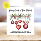 Christmas From Across The Miles - Personalised Card