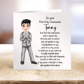 First Holy Communion Card - Personalise - Boy in Suit