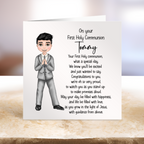 First Holy Communion Card - Personalise - Boy in Suit