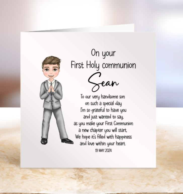 First Holy Communion Card - Son