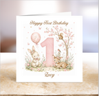 Personalised First Birthday Card - Enchanted Forest Collection