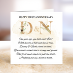 First Wedding Anniversary Card