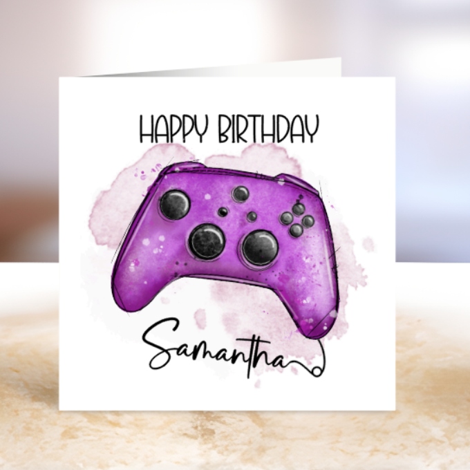 Gamer Birthday Card - Personalised Games Controller