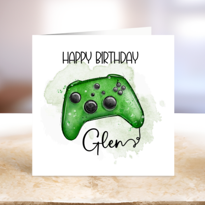 Gamer Birthday Card - Personalised Games Controller