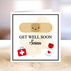 Get Well Soon Card - Novelty Plaster - Personalised