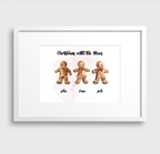 Gingerbread Family Print - Personalised For Your Family