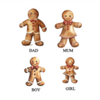 Gingerbread Family Print - Personalised For Your Family