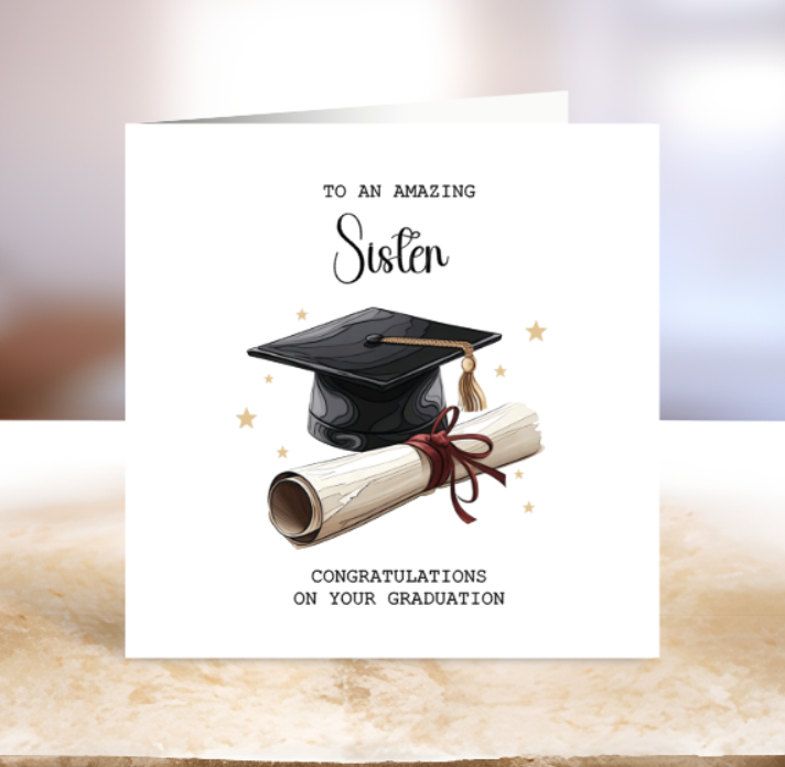 Graduation Card Cap & Scroll