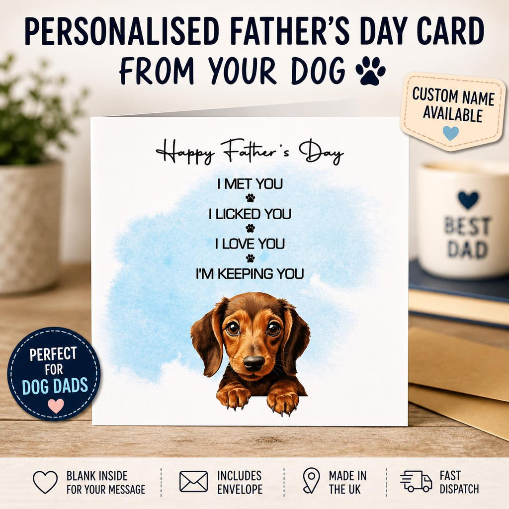 Funny Personalised Father’s Day Card From Your Dog – Custom Dog Dad Card