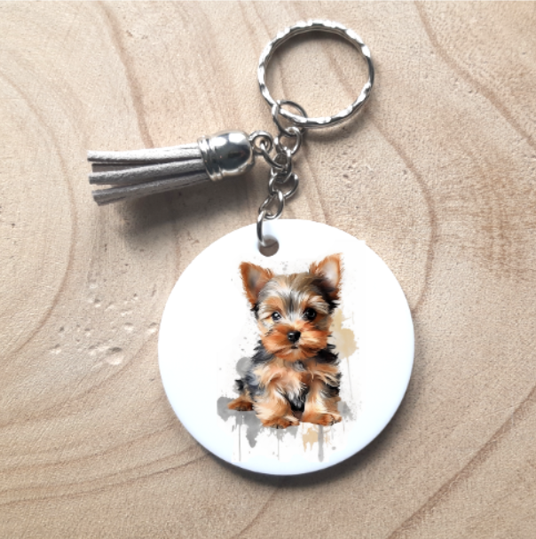 Watercolour Dog Key Chain