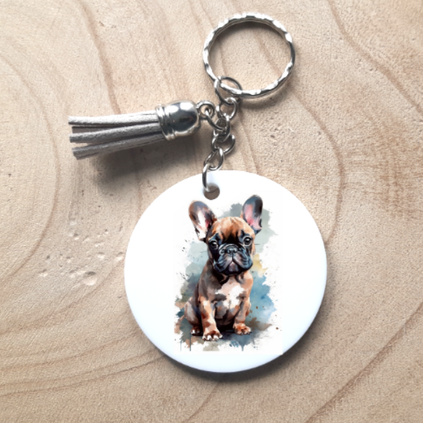 Watercolour Dog Key Chain