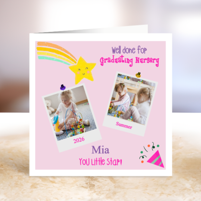 Nursery Graduation Card Pink