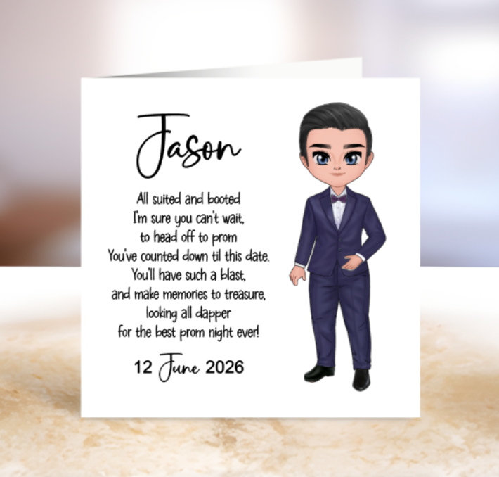 Prom Card - Boy - Choose Design