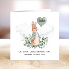 Personalised Christening Card - Rabbit Theme