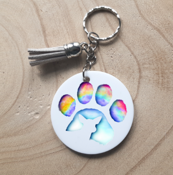 Rainbow Pet Key Chain