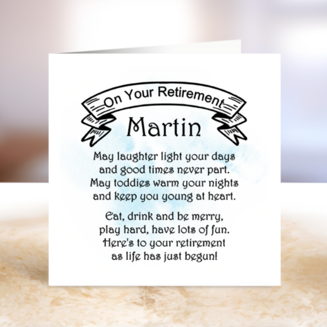 Retirement Poem Card - Personalise