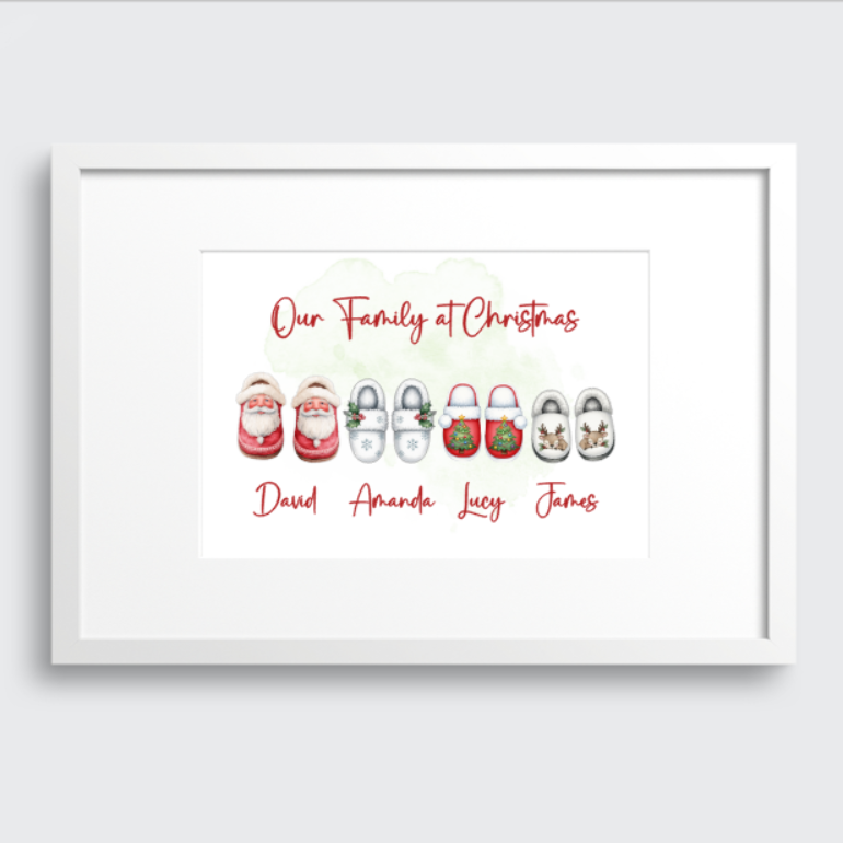Christmas Slippers Family Print - Personalised For Your Family