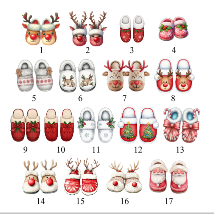 Christmas Slippers Family Print - Personalised For Your Family