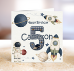 Space Themed Birthday Number Card