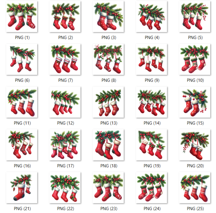 Festive Family Stockings Christmas Card - Personalised with Names