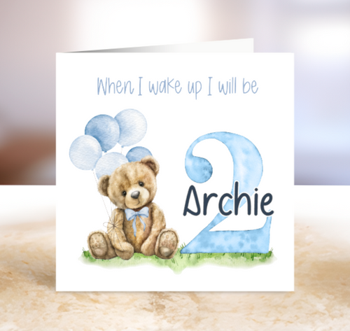 Bear Milestone Birthday Card  - First - Second - Third