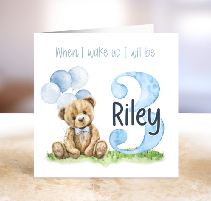 Bear Milestone Birthday Card  - First - Second - Third