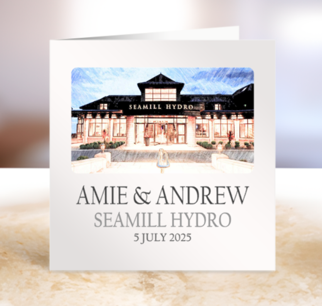 Personalised Wedding Card - Names, Venue, Date