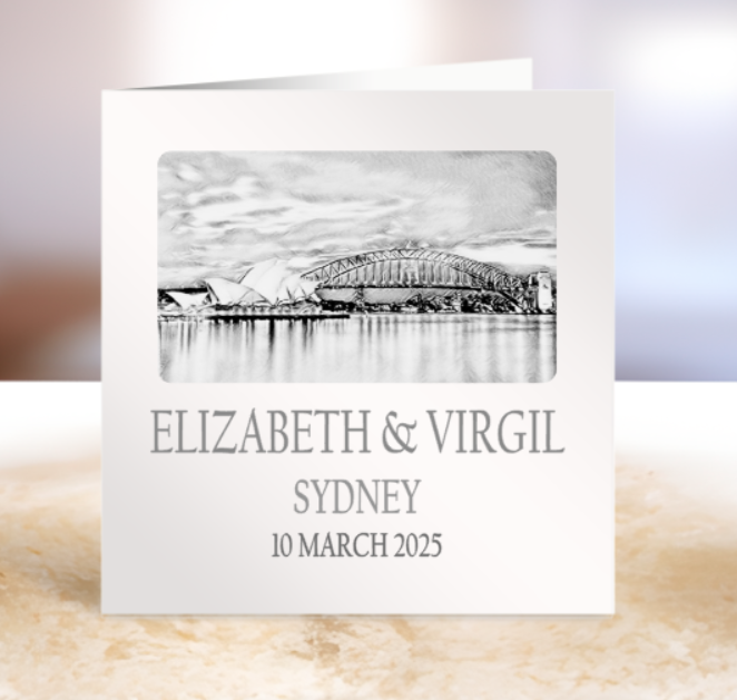 Personalised Wedding Card - Names, Venue, Date