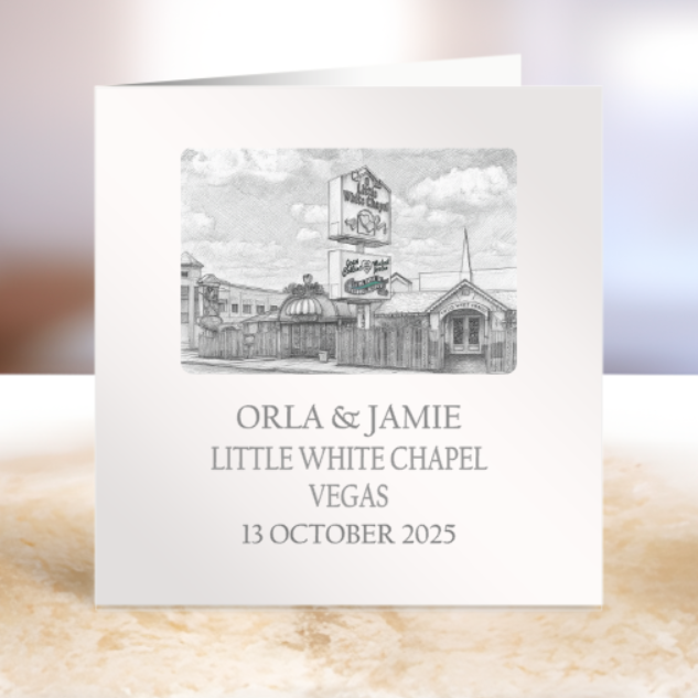 Personalised Wedding Card - Names, Venue, Date