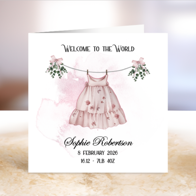 Baby Girl Greetings Card - Keepsake Gift
