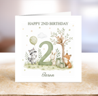 Woodland Themed 2nd Birthday Card